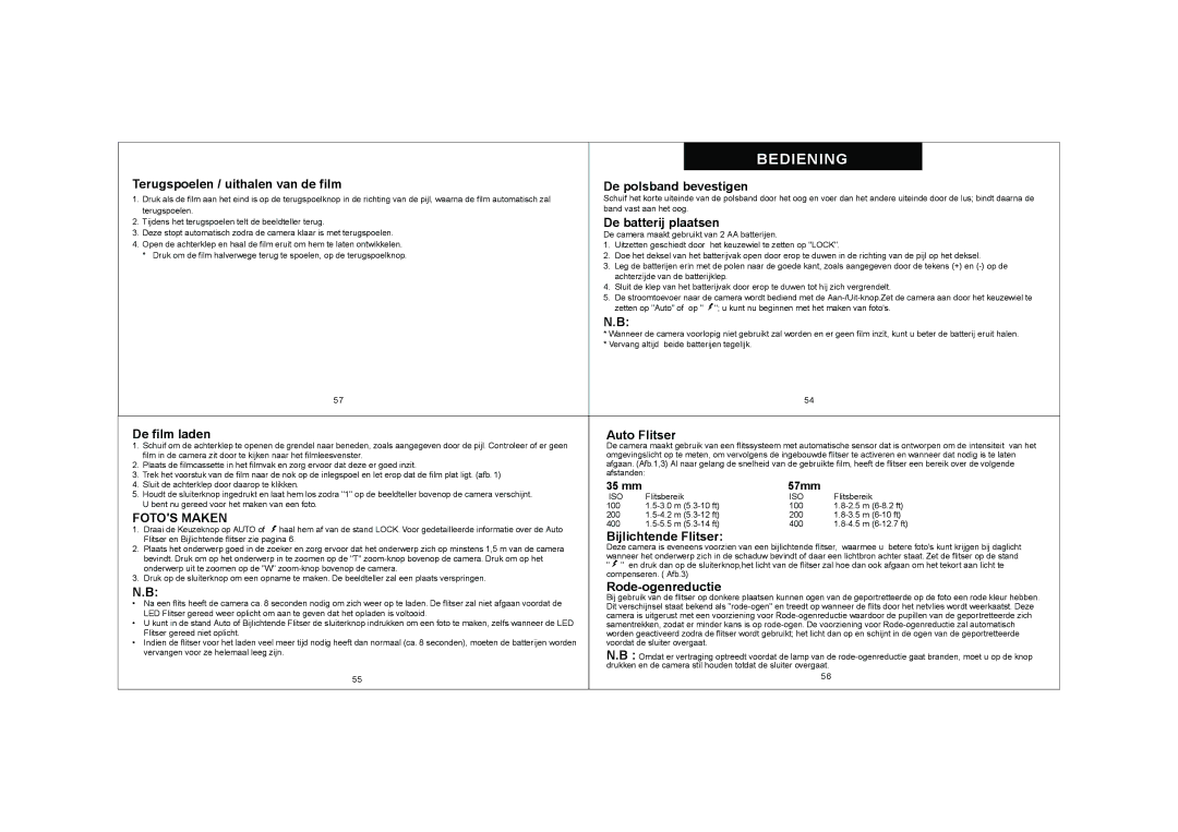 Polaroid KM1200-E010 operating instructions Bediening 