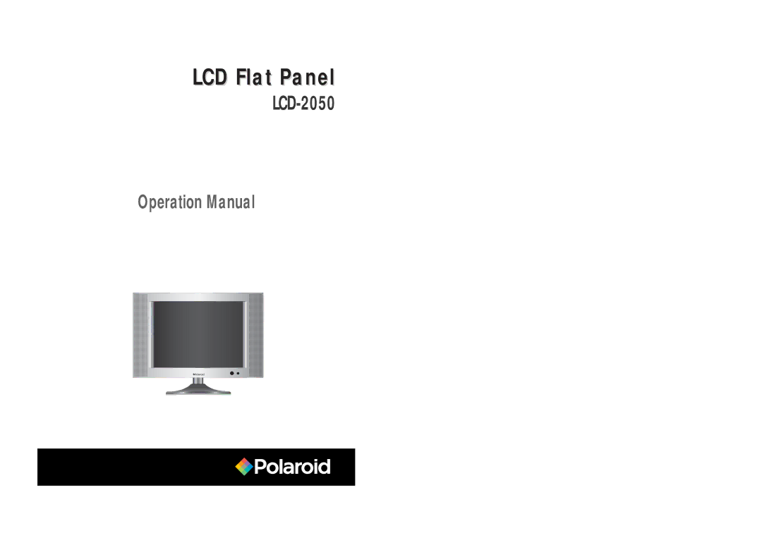 Polaroid LCD-2050 operation manual 