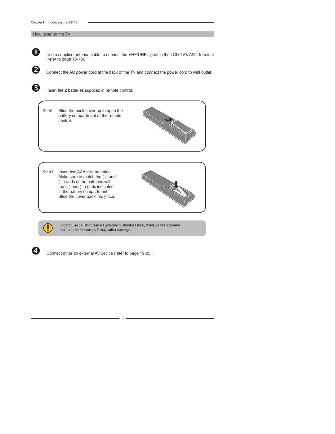 Polaroid LCD TV with Digital Tuner manual Connect other an external AV device refer to 