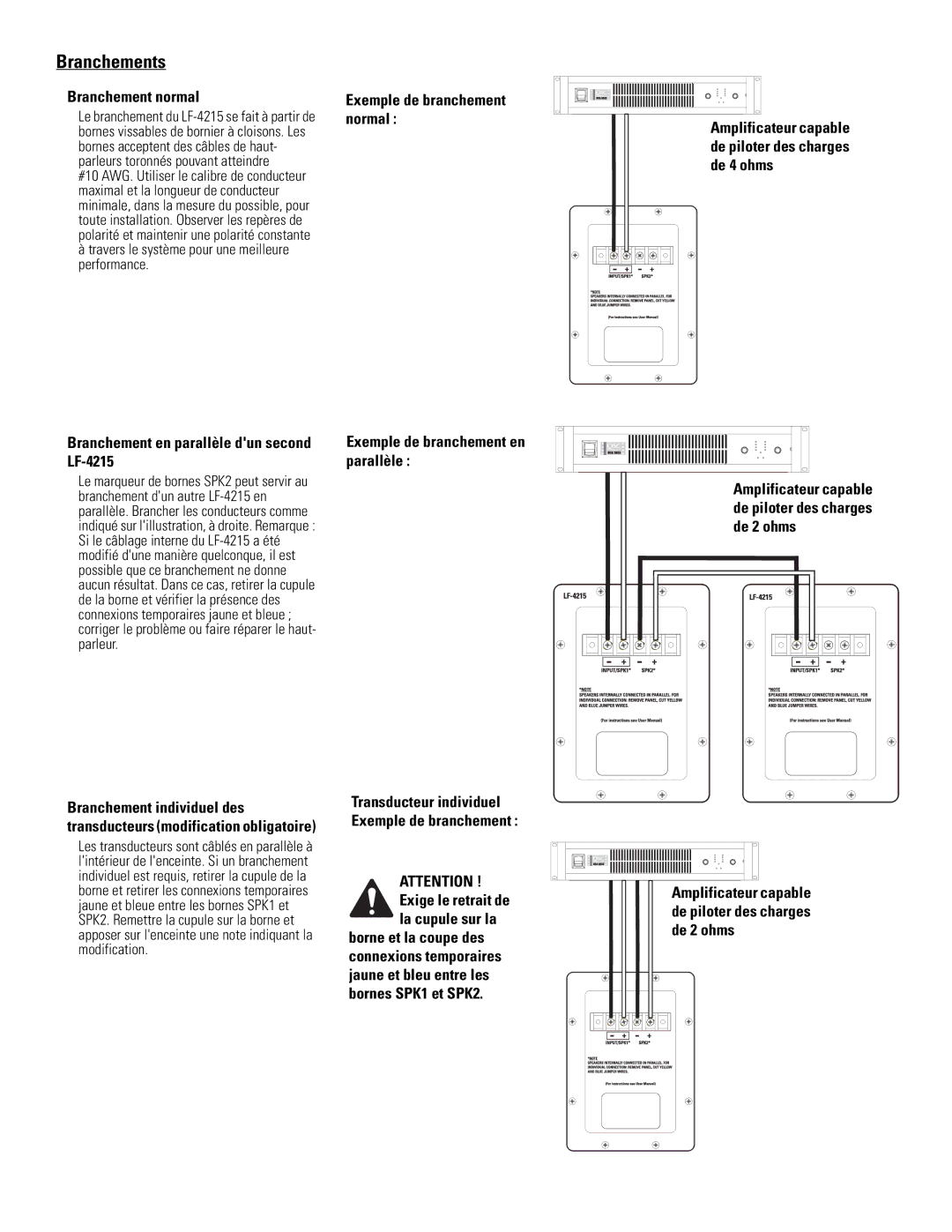 Polaroid Branchements, Branchement normal, Branchement en parallèle dun second LF-4215, Exemple de branchement normal 