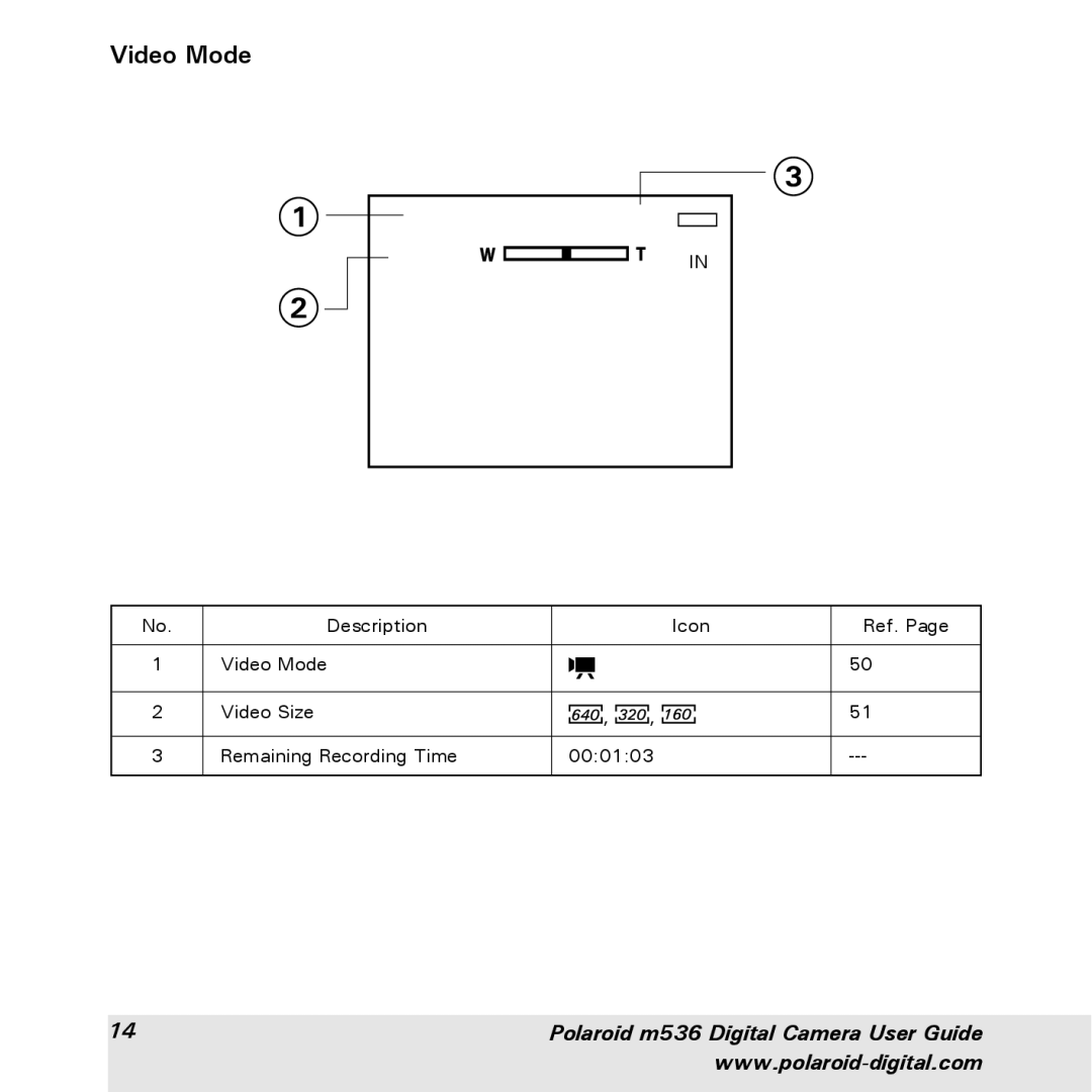 Polaroid m536 manual 000103, Video Mode 