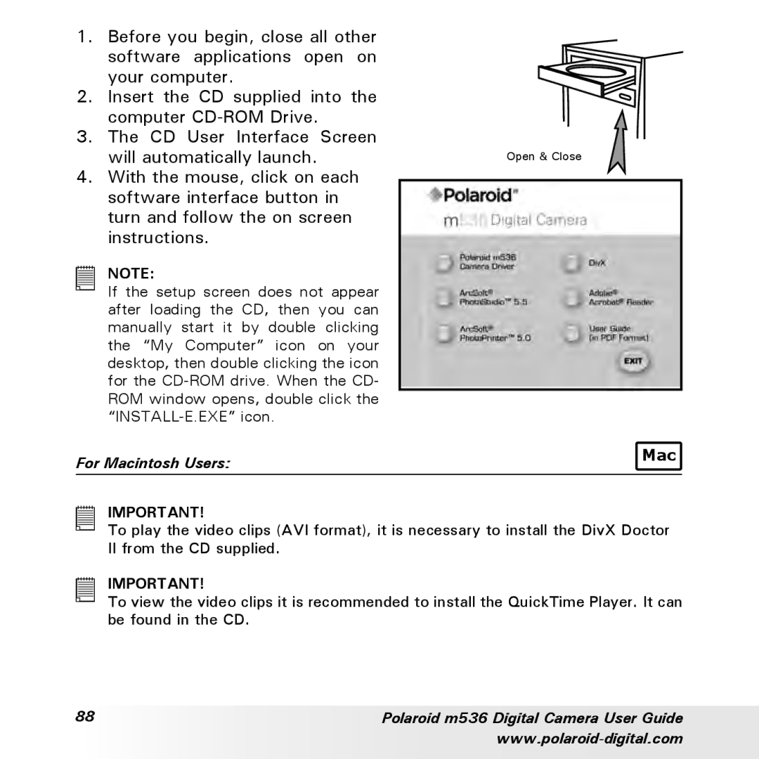 Polaroid m536 manual Mac 