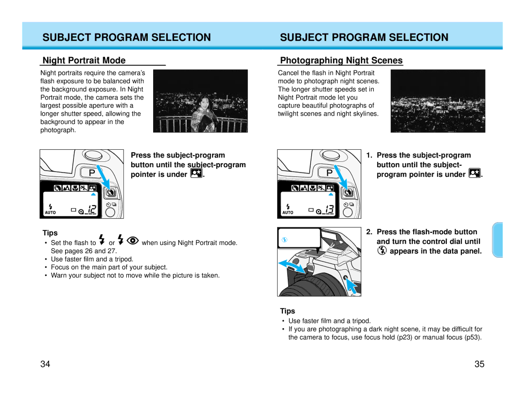 Polaroid MAXXUM HTsi instruction manual Night Portrait Mode, Photographing Night Scenes, Turn the control dial until 