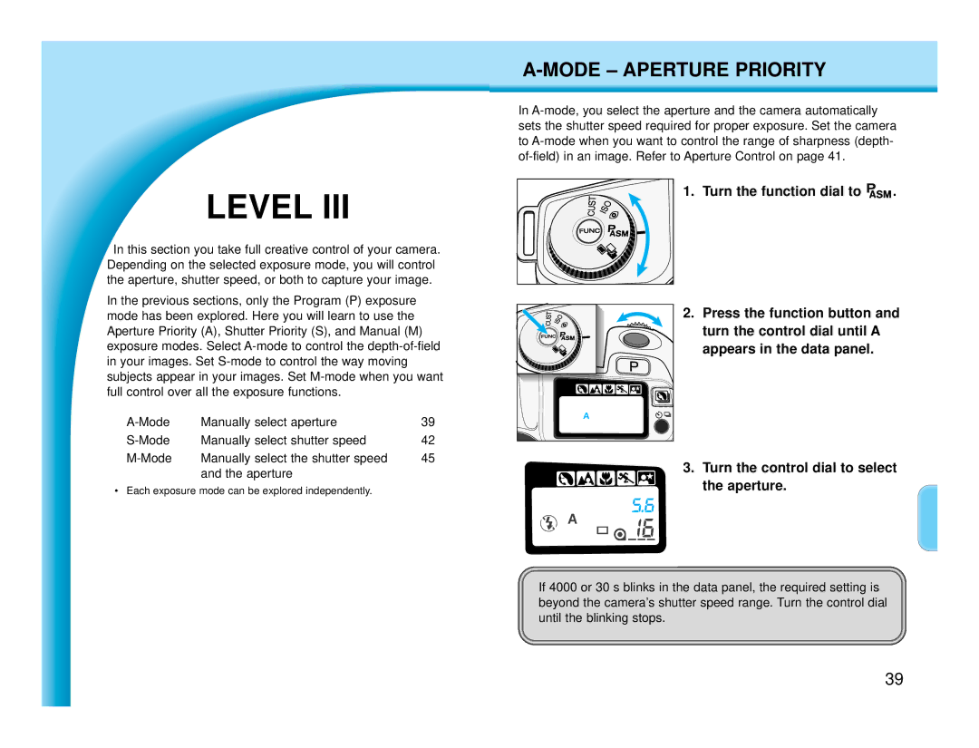 Polaroid MAXXUM HTsi instruction manual Mode Aperture Priority 