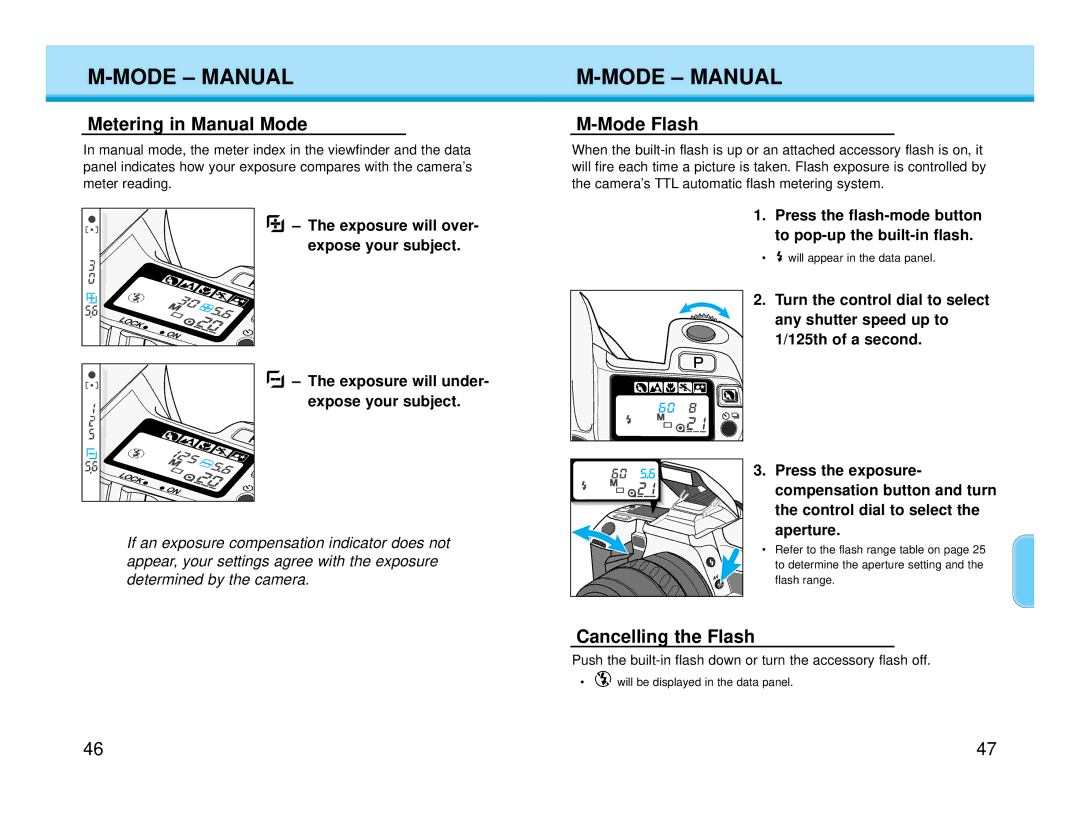 Polaroid MAXXUM HTsi instruction manual Metering in Manual Mode 