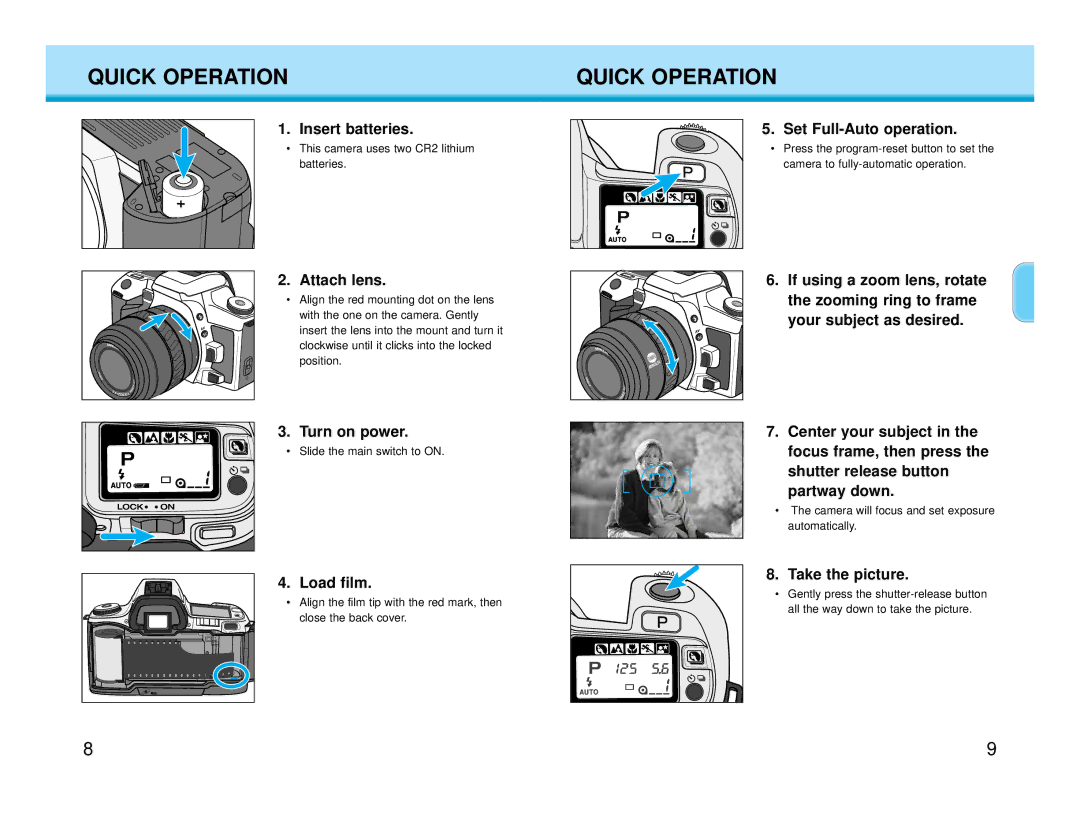 Polaroid MAXXUM HTsi instruction manual Quick Operation 