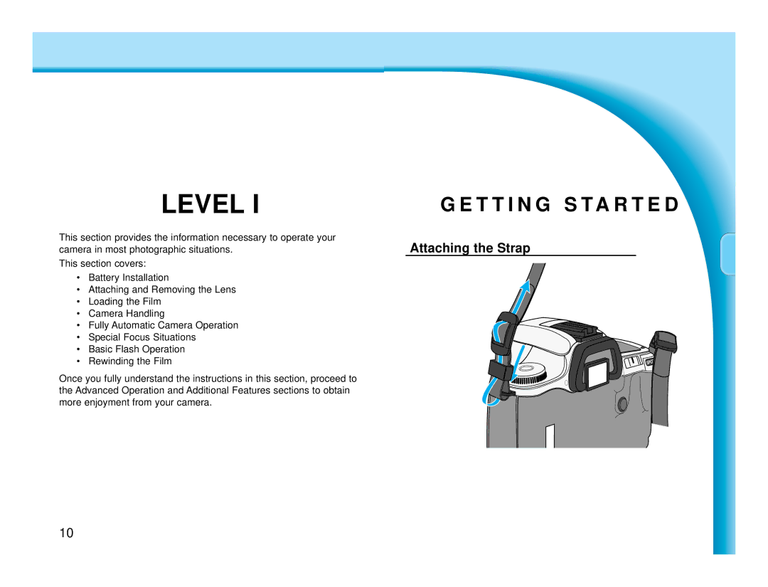 Polaroid MAXXUM HTsi instruction manual Level, Attaching the Strap 