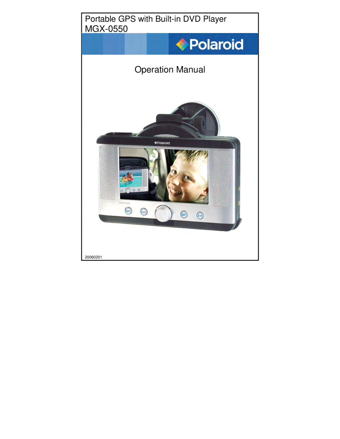 Polaroid MGX-0550 operation manual 