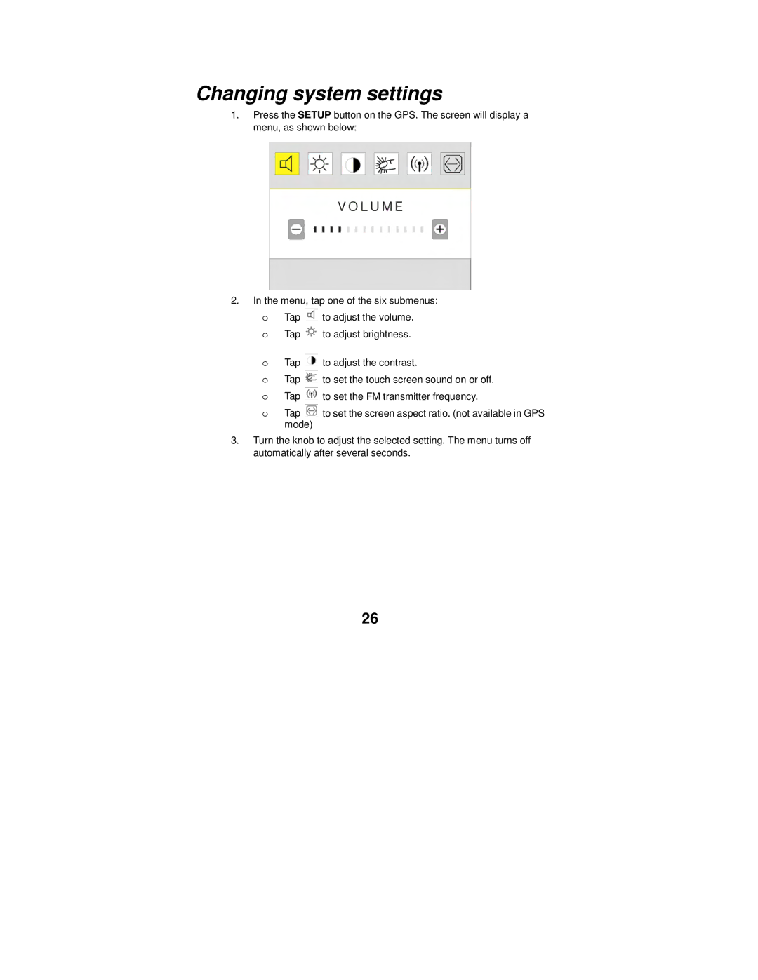 Polaroid MGX-0550 operation manual Changing system settings 