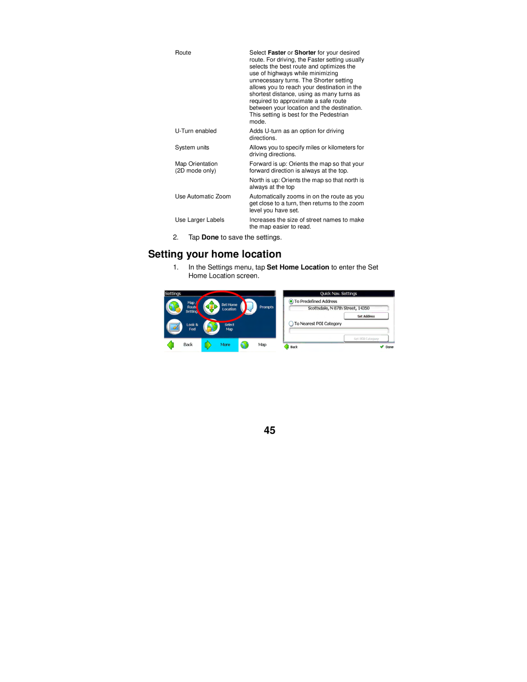 Polaroid MGX-0550 operation manual Setting your home location 