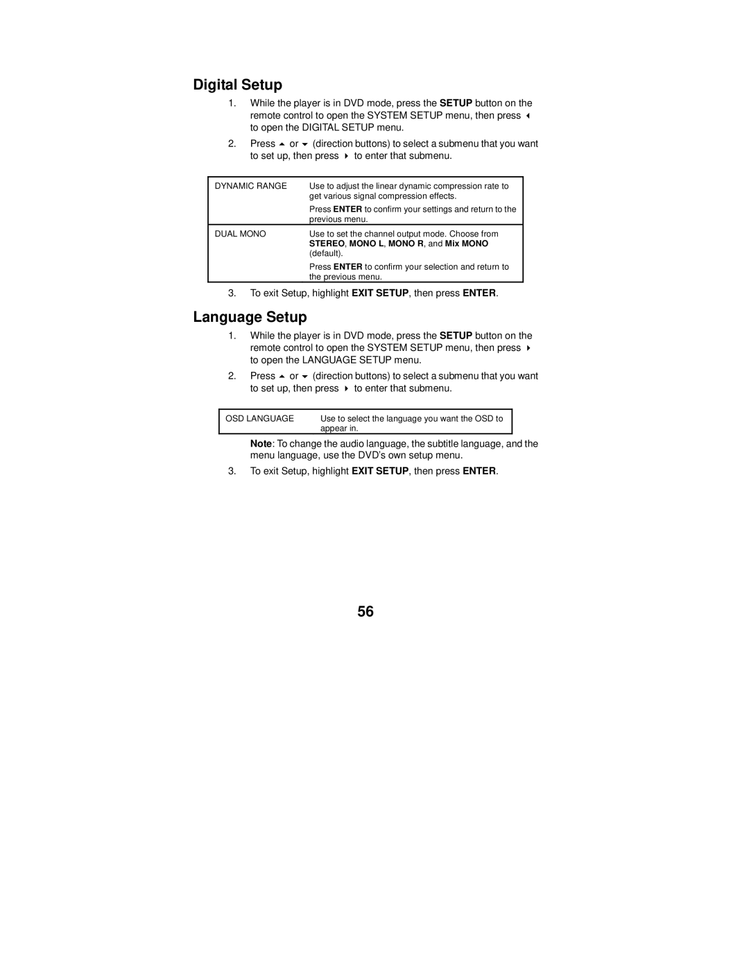 Polaroid MGX-0550 operation manual Digital Setup, Language Setup 