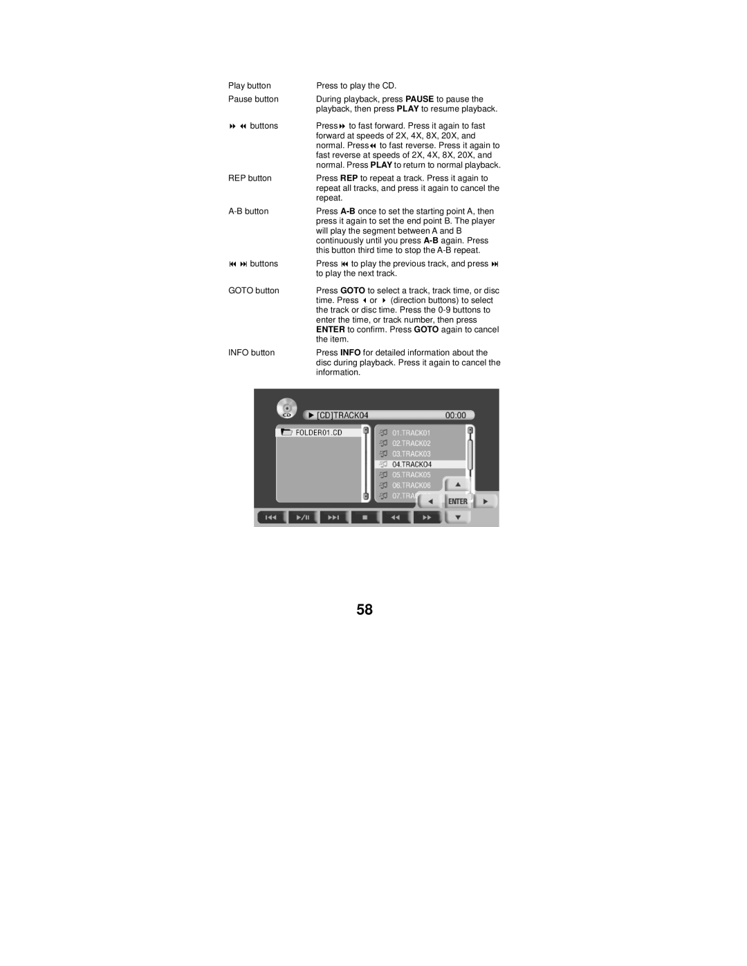 Polaroid MGX-0550 operation manual Fast reverse at speeds of 2X, 4X, 8X, 20X 