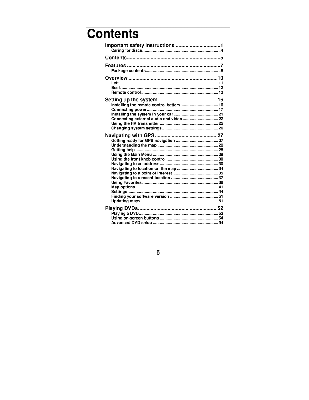 Polaroid MGX-0550 operation manual Contents 