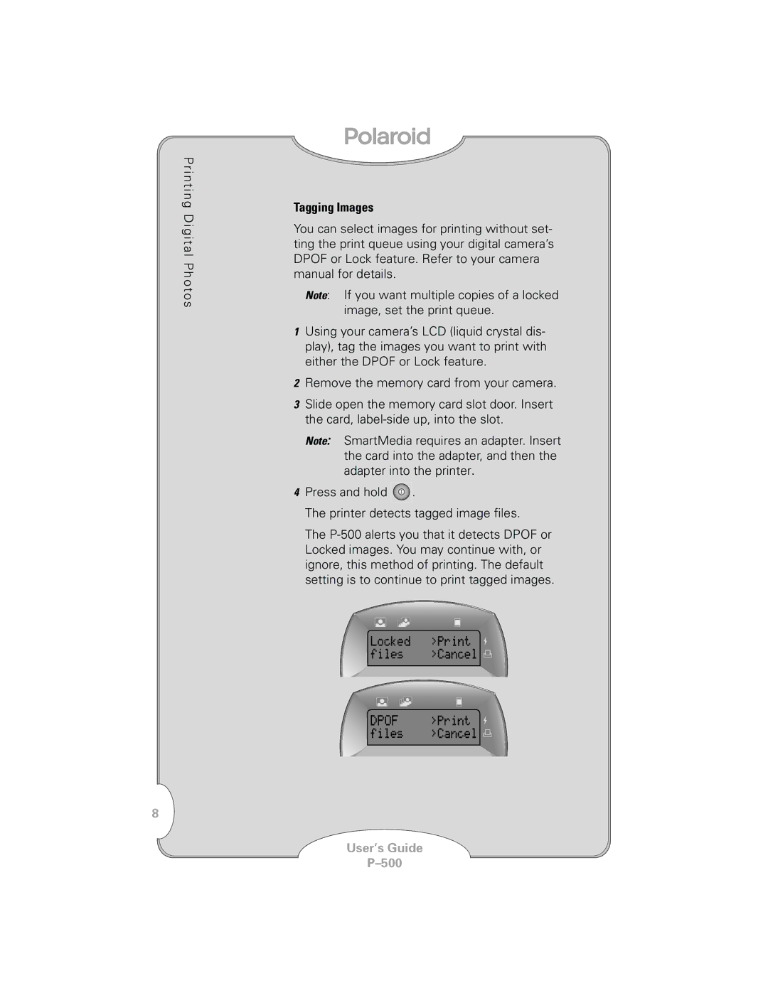 Polaroid P-500 manual Tagging Images 