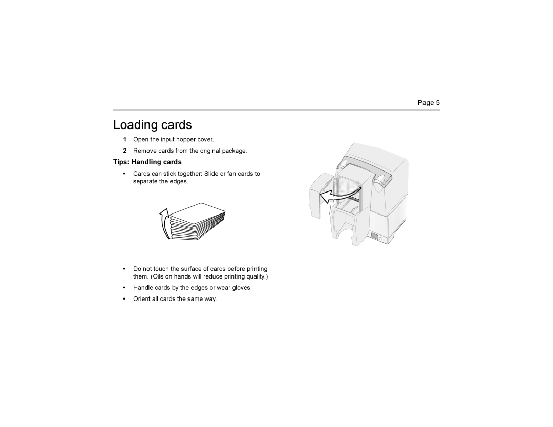 Polaroid P4000 manual Loading cards, Tips Handling cards 