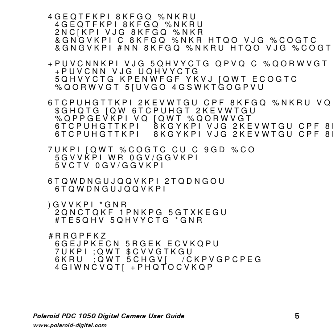 Polaroid manual Polaroid PDC 1050 Digital Camera User Guide 