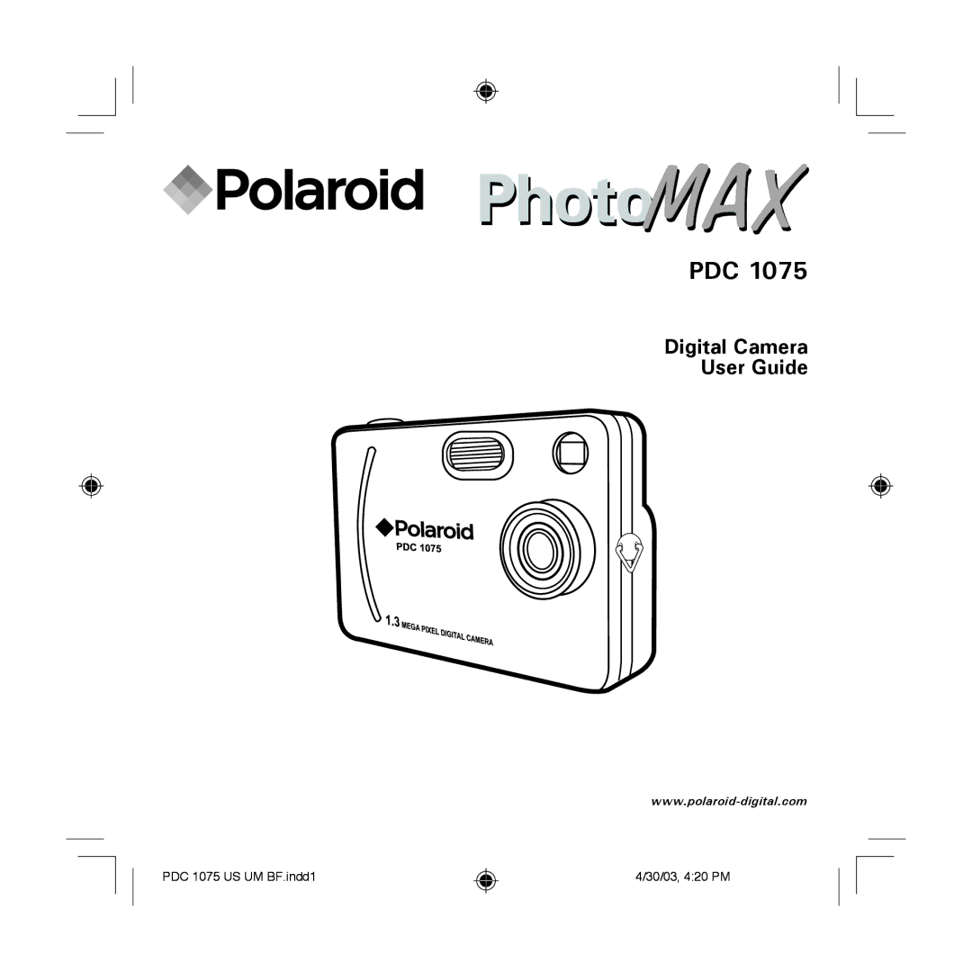 Polaroid PDC 1075 manual Pdc, Digital Camera User Guide 