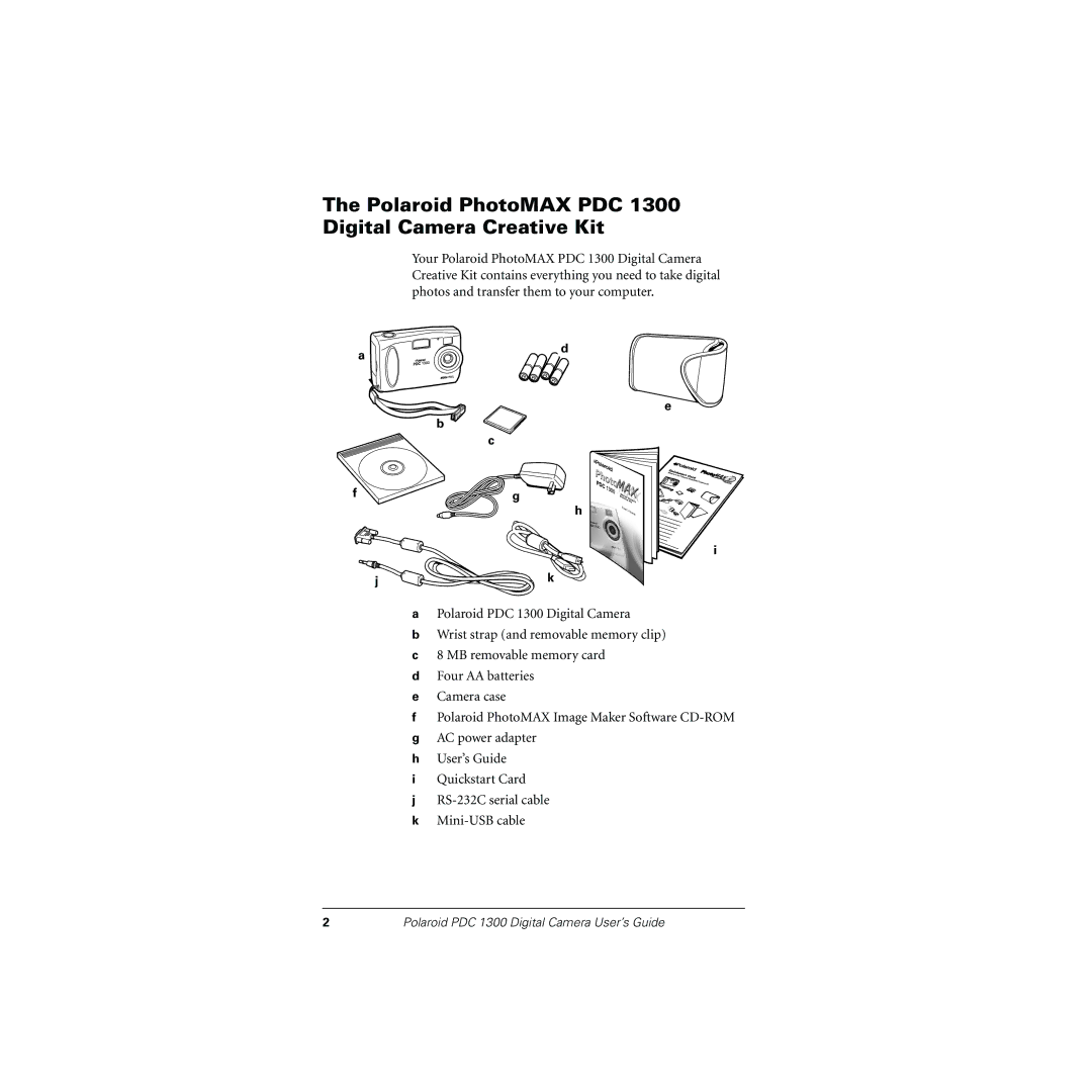 Polaroid manual Polaroid PhotoMAX PDC 1300 Digital Camera Creative Kit 