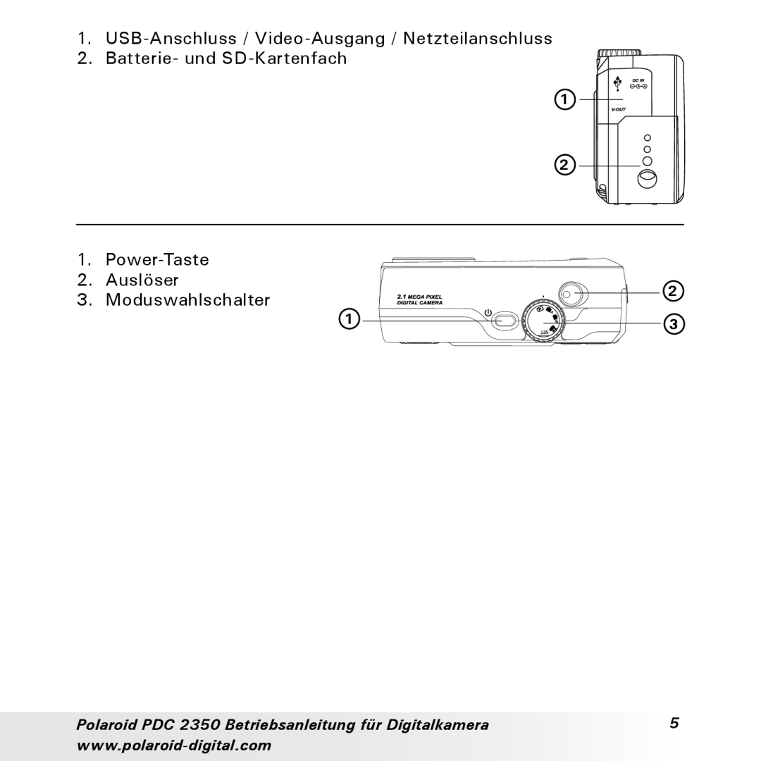 Polaroid manual Polaroid PDC 2350 Betriebsanleitung für Digitalkamera 
