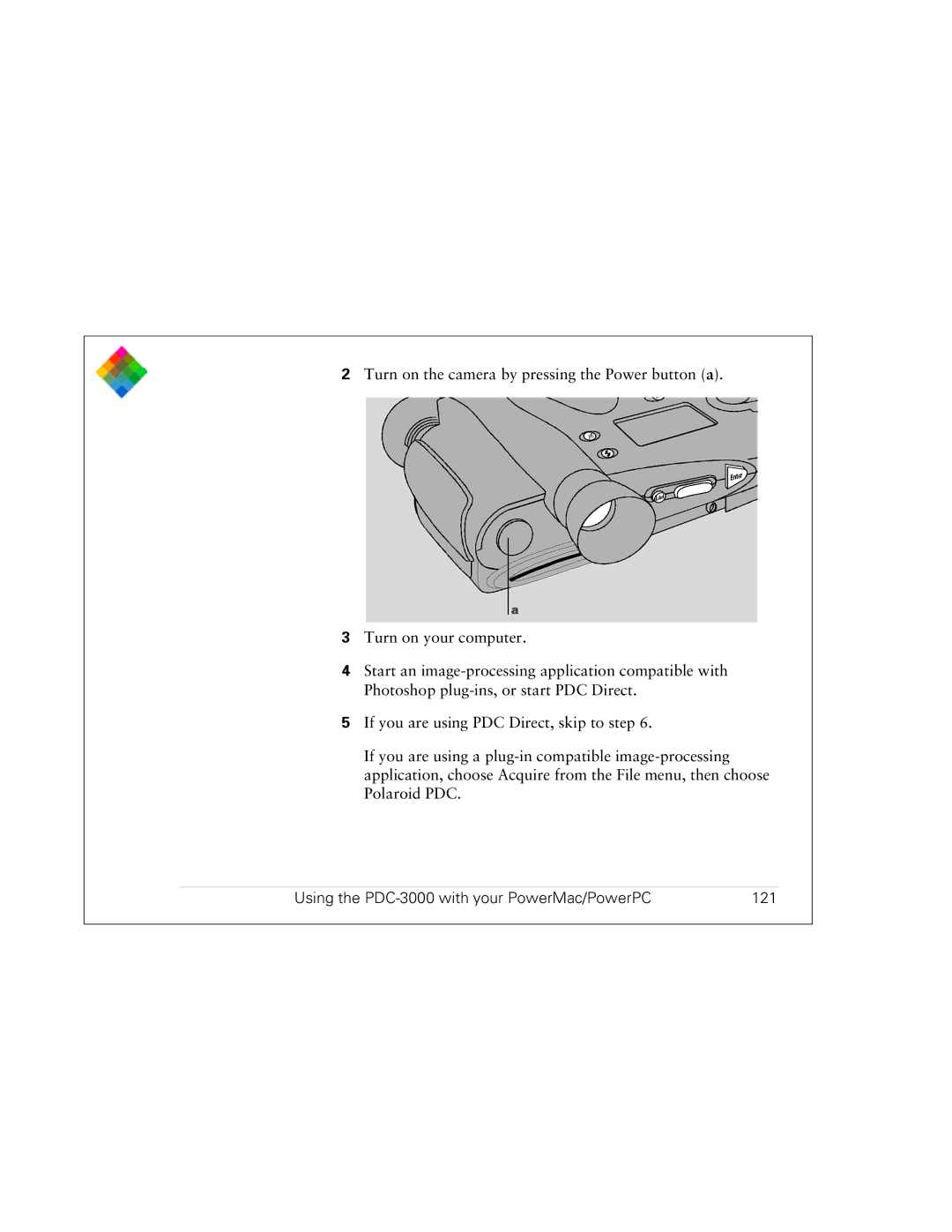 Polaroid PDC 3000 manual Using the PDC-3000 with your PowerMac/PowerPC 121 