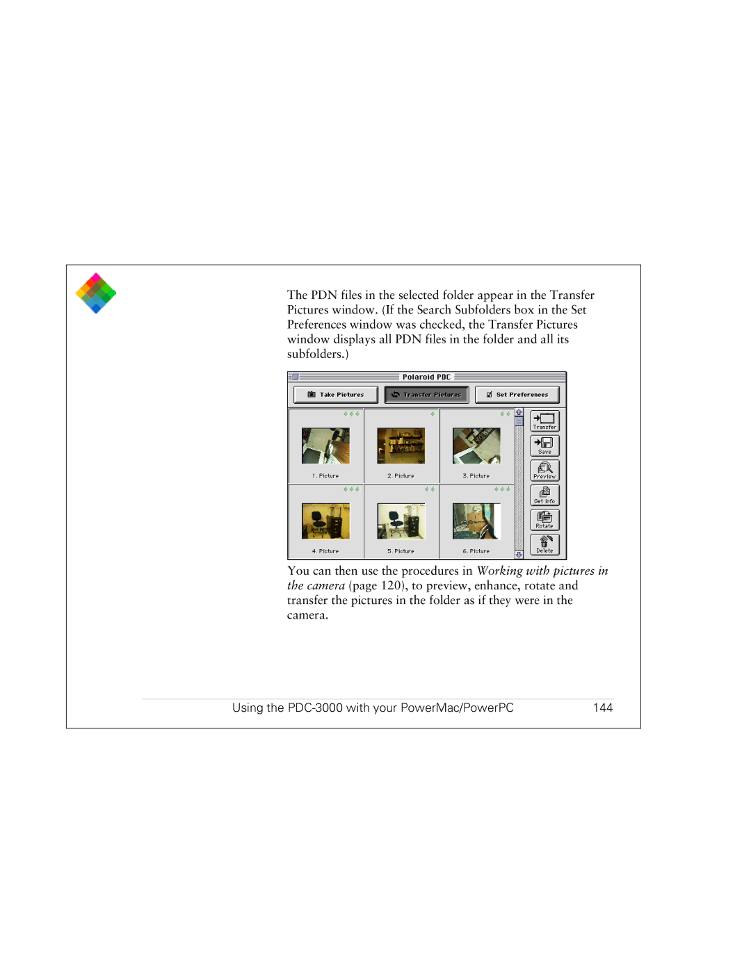 Polaroid PDC 3000 manual Using the PDC-3000 with your PowerMac/PowerPC 144 