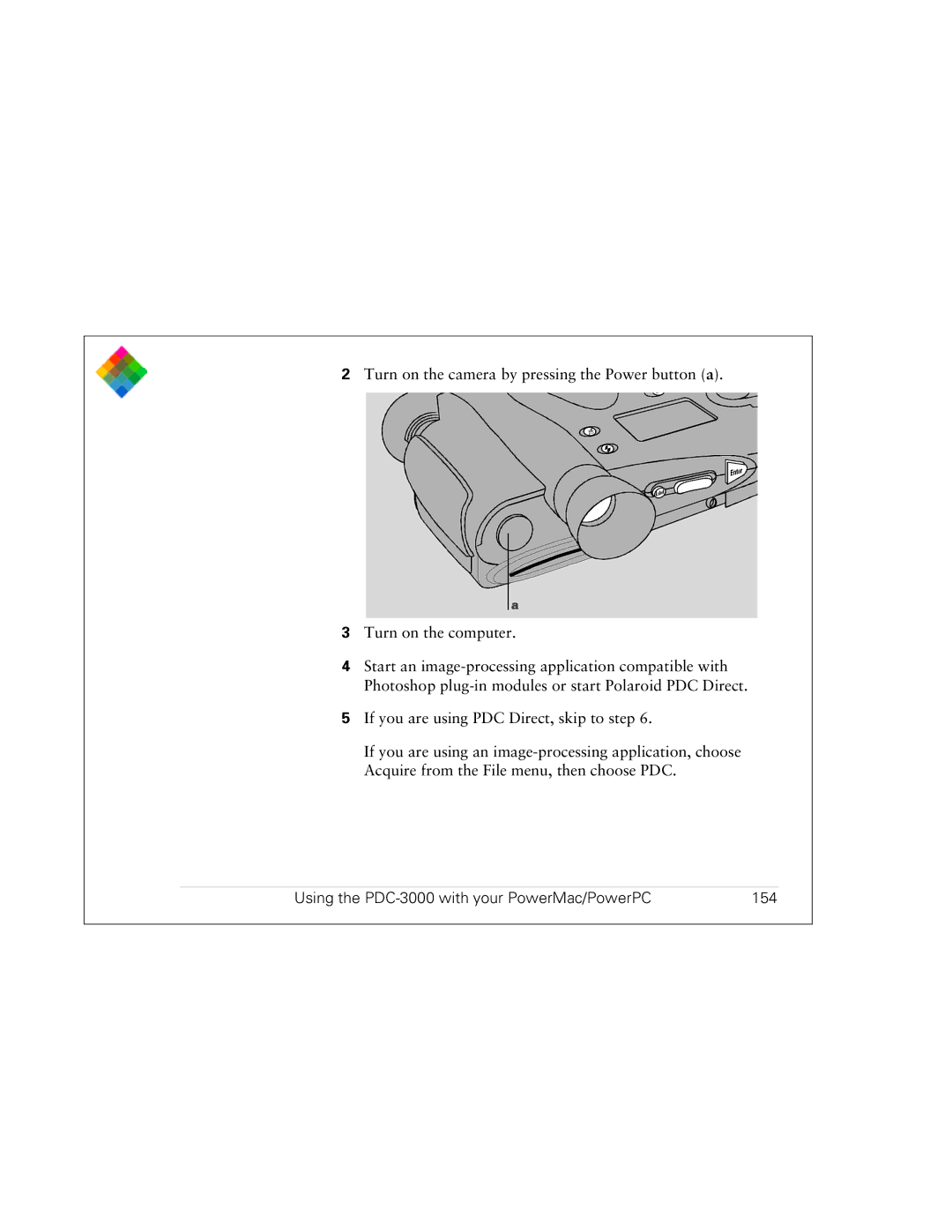 Polaroid PDC 3000 manual Using the PDC-3000 with your PowerMac/PowerPC 154 