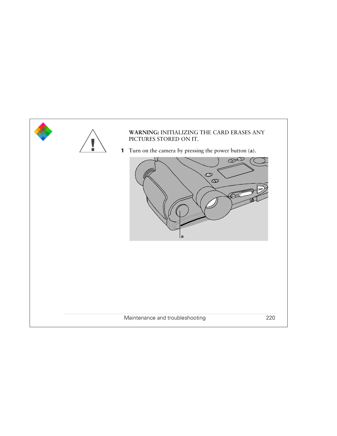 Polaroid PDC 3000 manual Maintenance and troubleshooting 220 