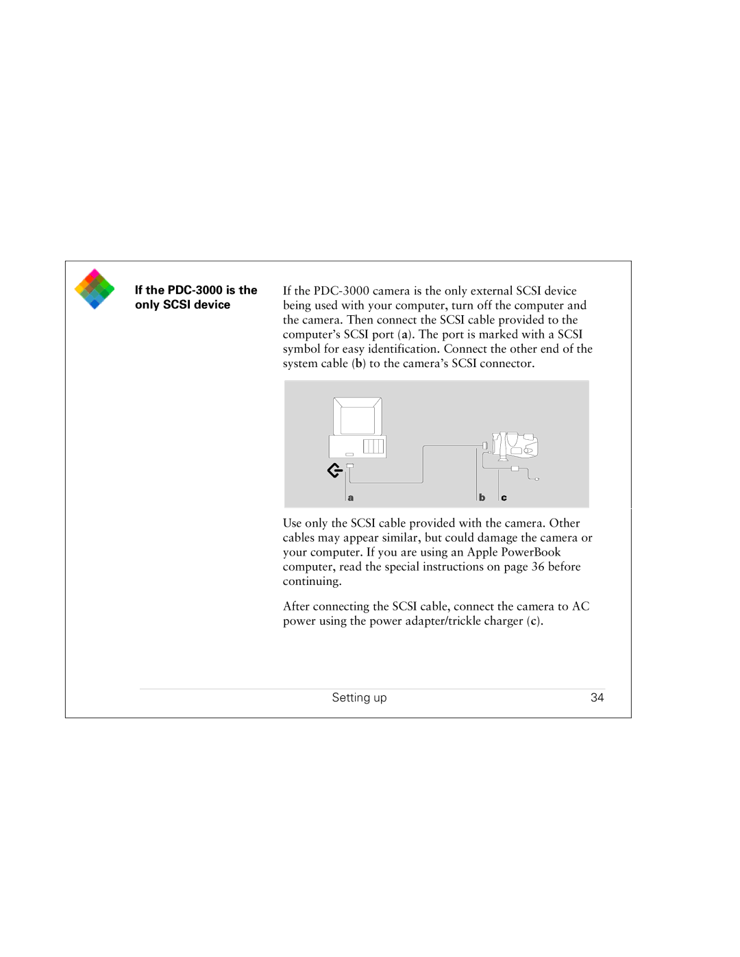 Polaroid PDC 3000 manual If the PDC-3000 is the only Scsi device 