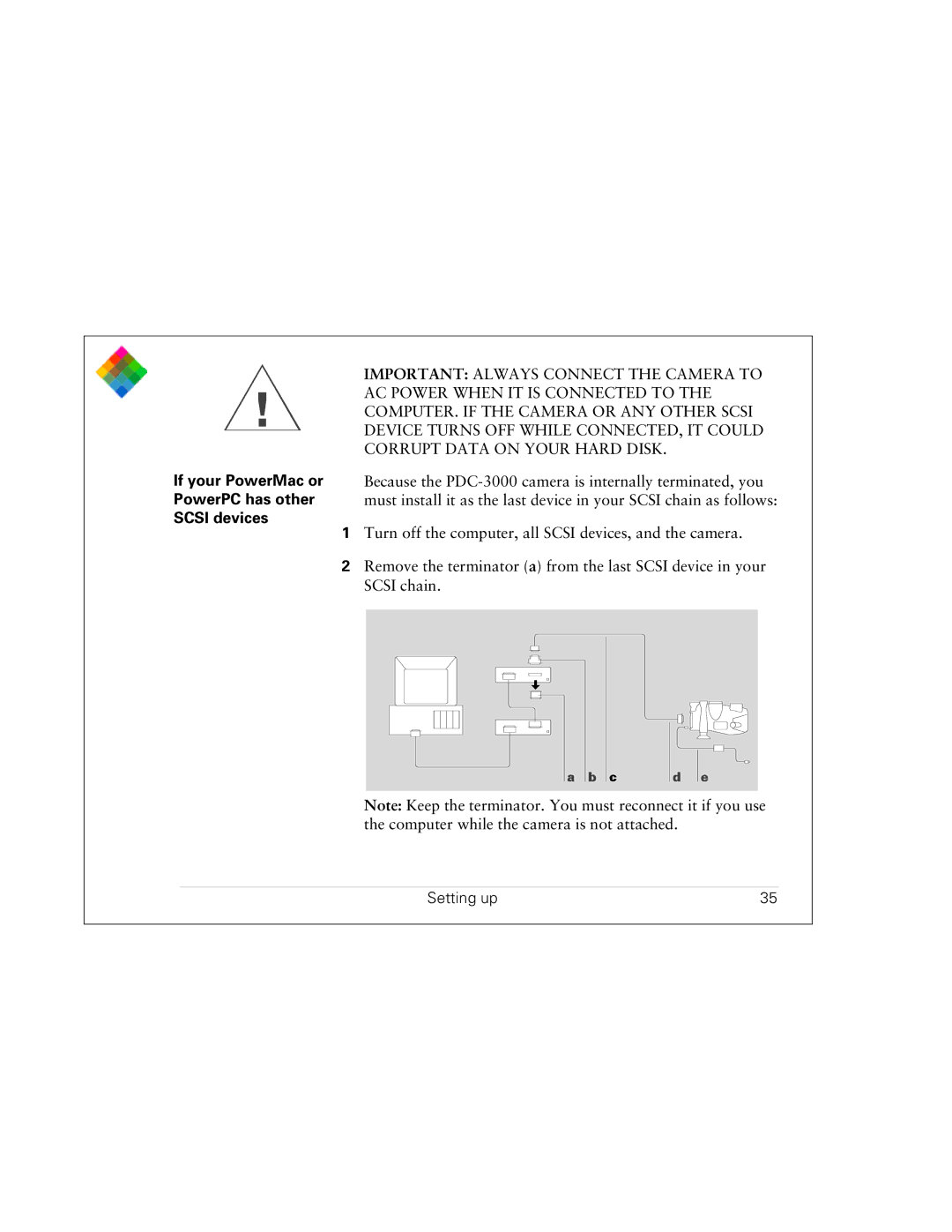 Polaroid PDC 3000 manual If your PowerMac or PowerPC has other Scsi devices 