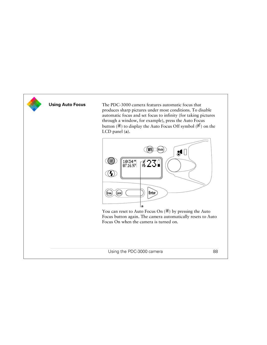Polaroid PDC 3000 manual Using Auto Focus 