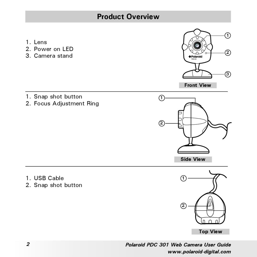 Polaroid PDC-301 manual Product Overview 