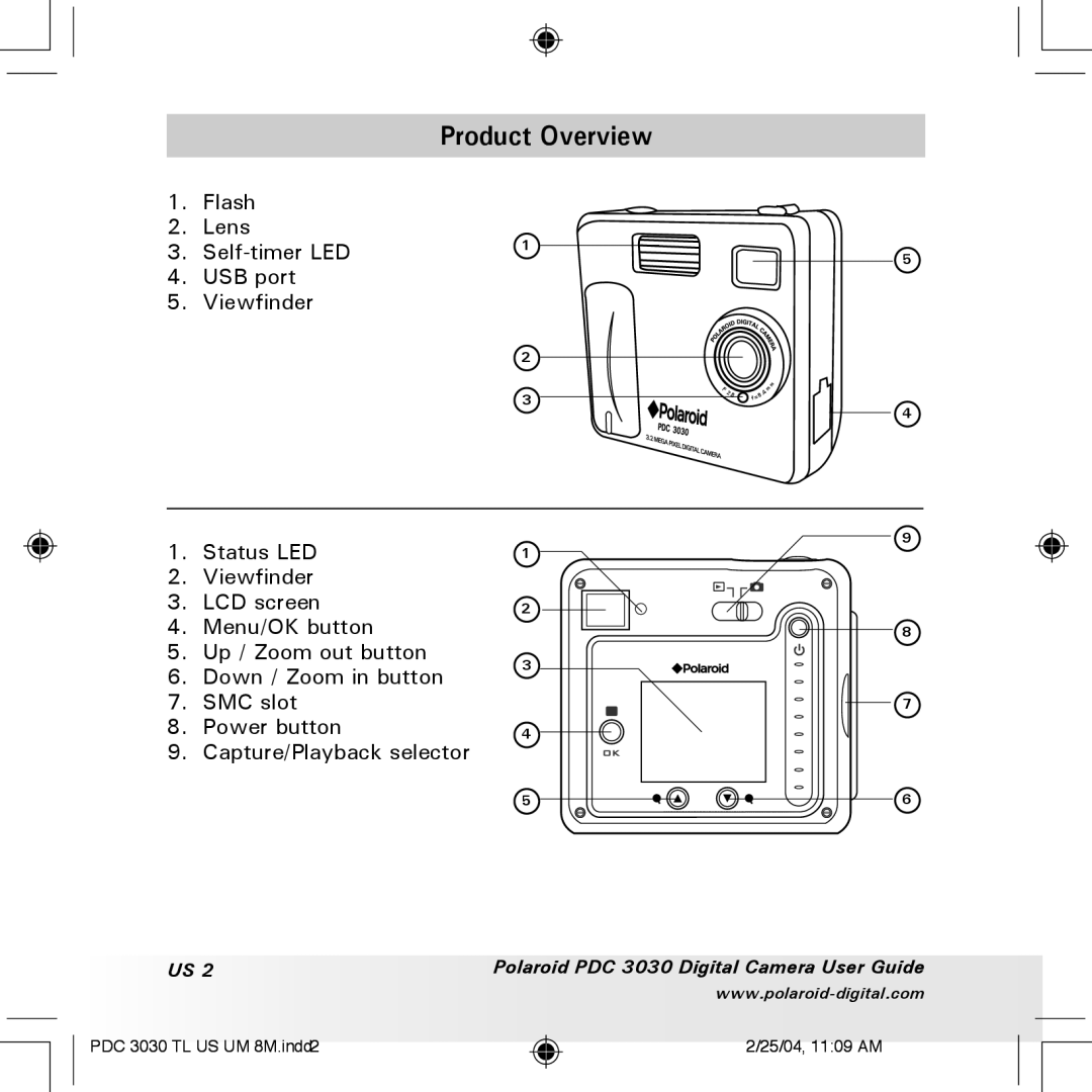 Polaroid PDC 3030 manual Product Overview 