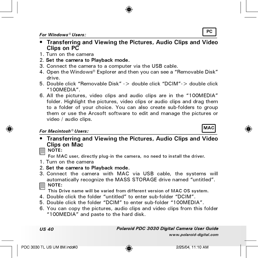 Polaroid PDC 3030 manual Set the camera to Playback mode 