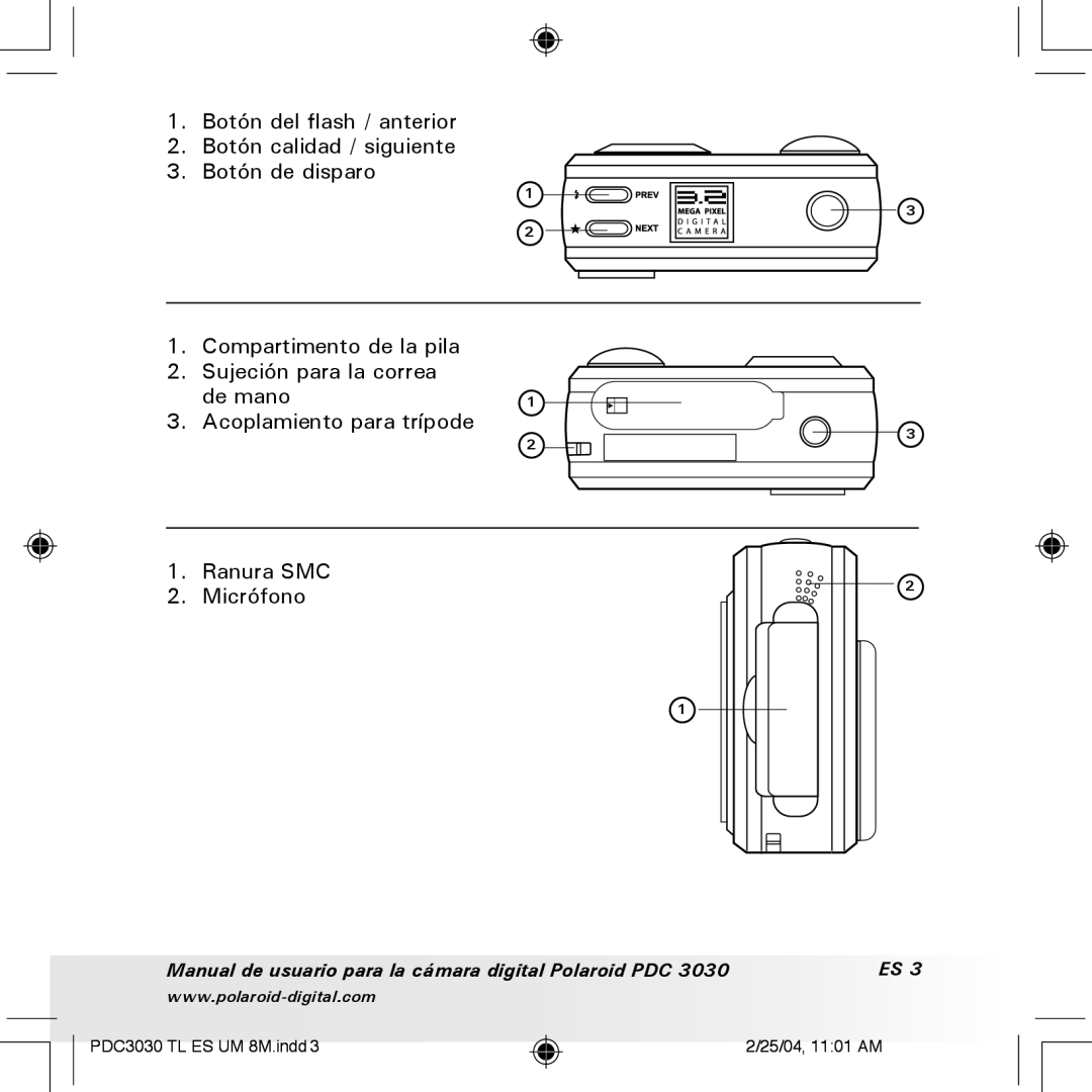 Polaroid PDC 3030 manual Manual de usuario para la cámara digital Polaroid PDC 