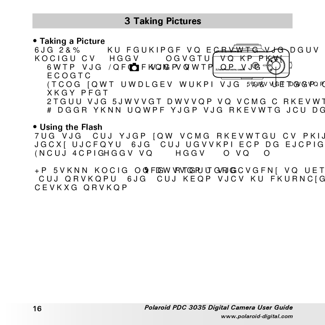 Polaroid PDC 3035 manual Taking Pictures, Taking a Picture, Using the Flash 