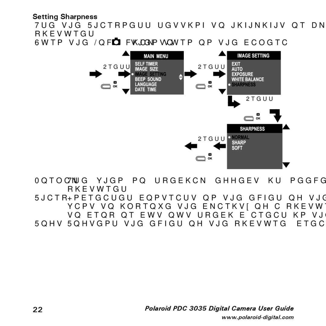 Polaroid PDC 3035 manual Setting Sharpness 
