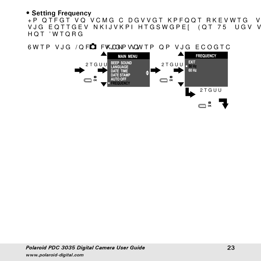Polaroid PDC 3035 manual Setting Frequency 