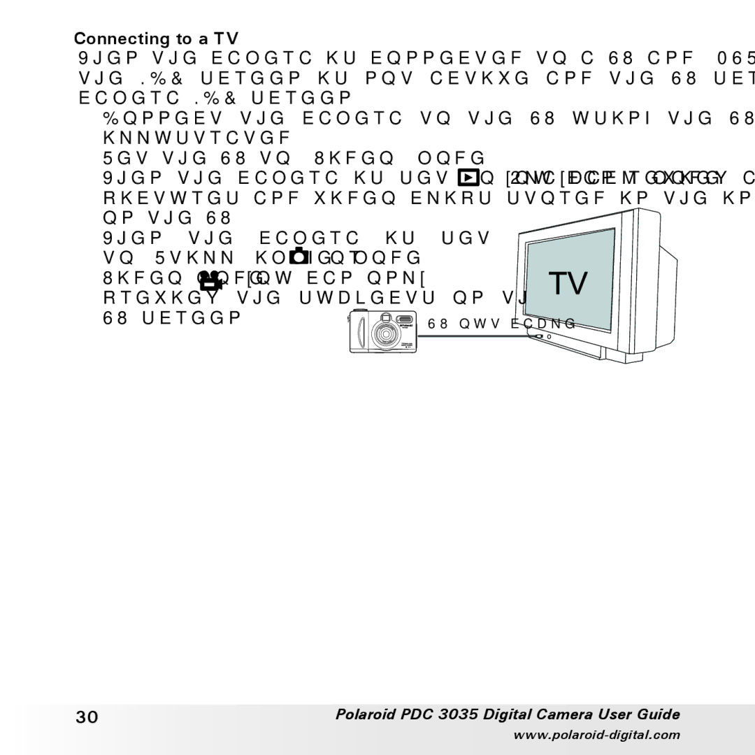 Polaroid PDC 3035 manual Connecting to a TV 