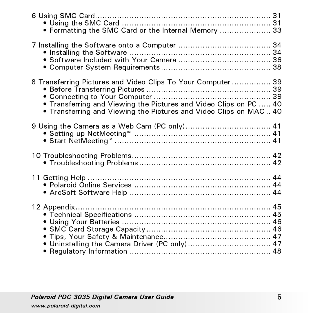 Polaroid manual Polaroid PDC 3035 Digital Camera User Guide 