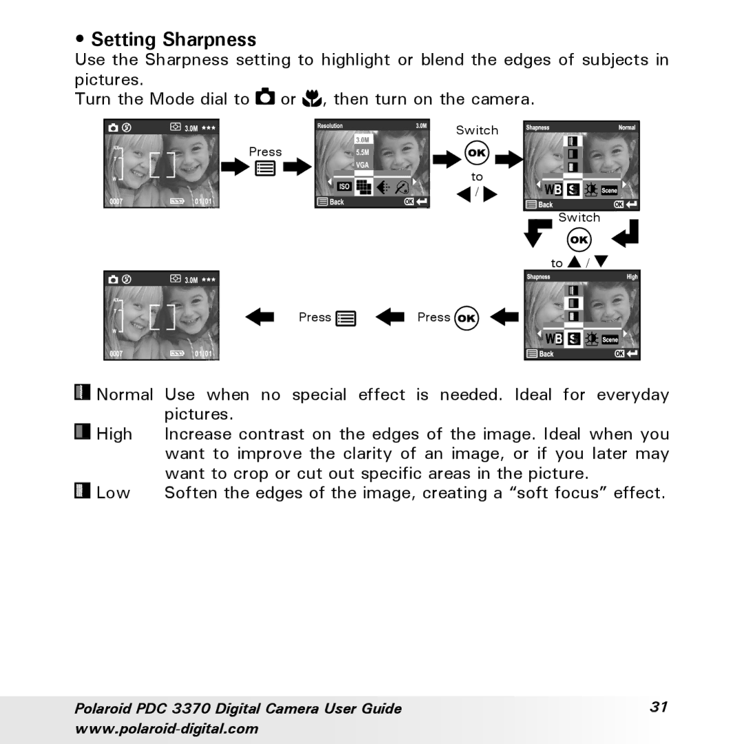 Polaroid manual Polaroid PDC 3370 Digital Camera User Guide 