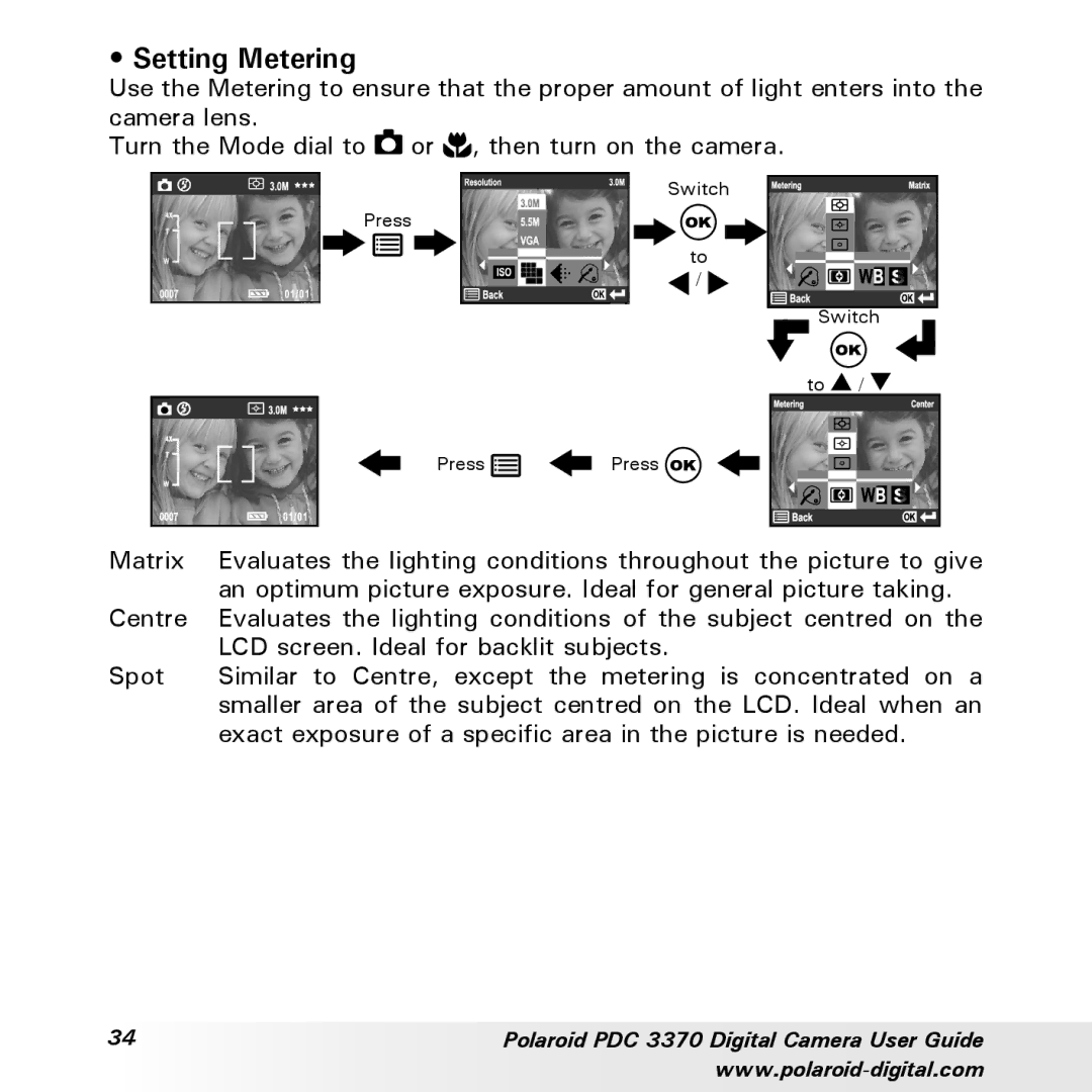 Polaroid manual Polaroid PDC 3370 Digital Camera User Guide 