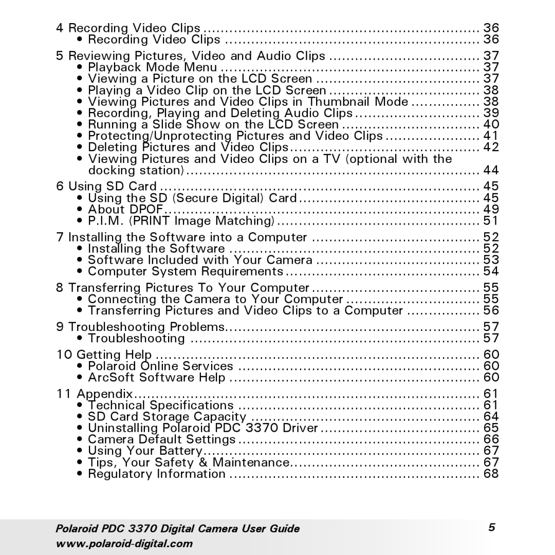 Polaroid manual Polaroid PDC 3370 Digital Camera User Guide 