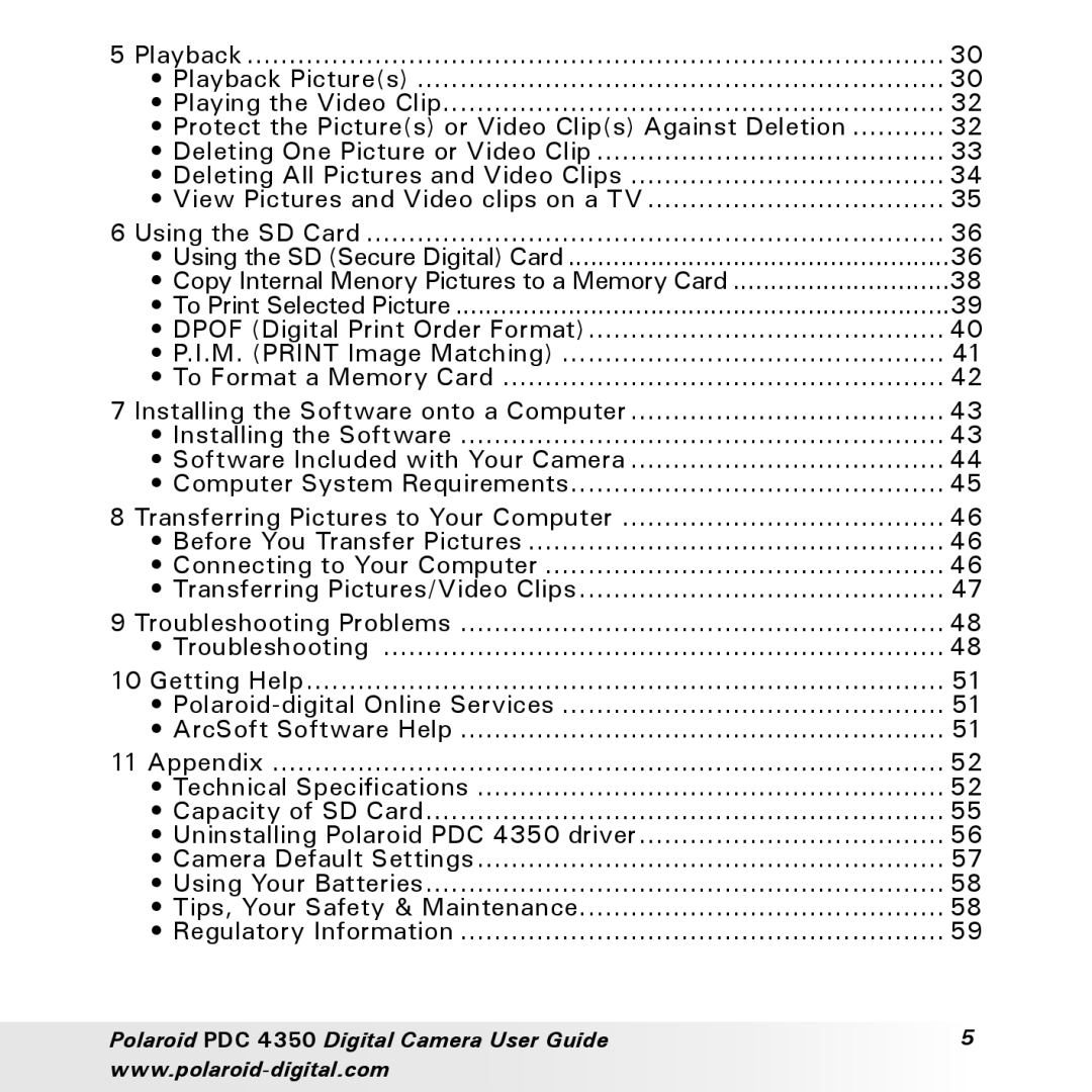 Polaroid manual Polaroid PDC 4350 Digital Camera User Guide 