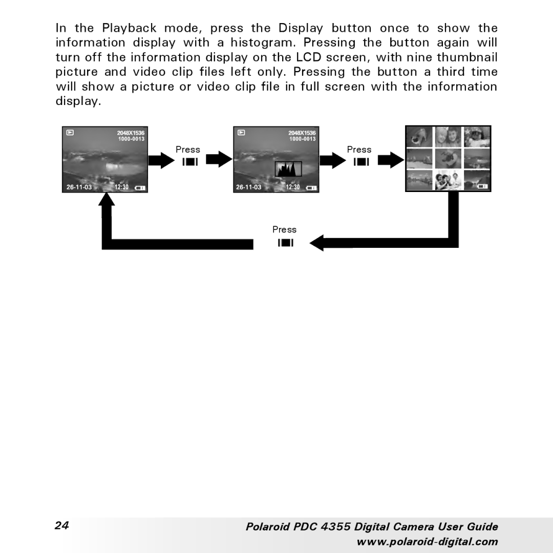 Polaroid manual Polaroid PDC 4355 Digital Camera User Guide 