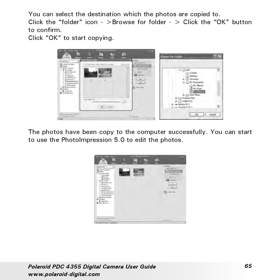 Polaroid manual Polaroid PDC 4355 Digital Camera User Guide 