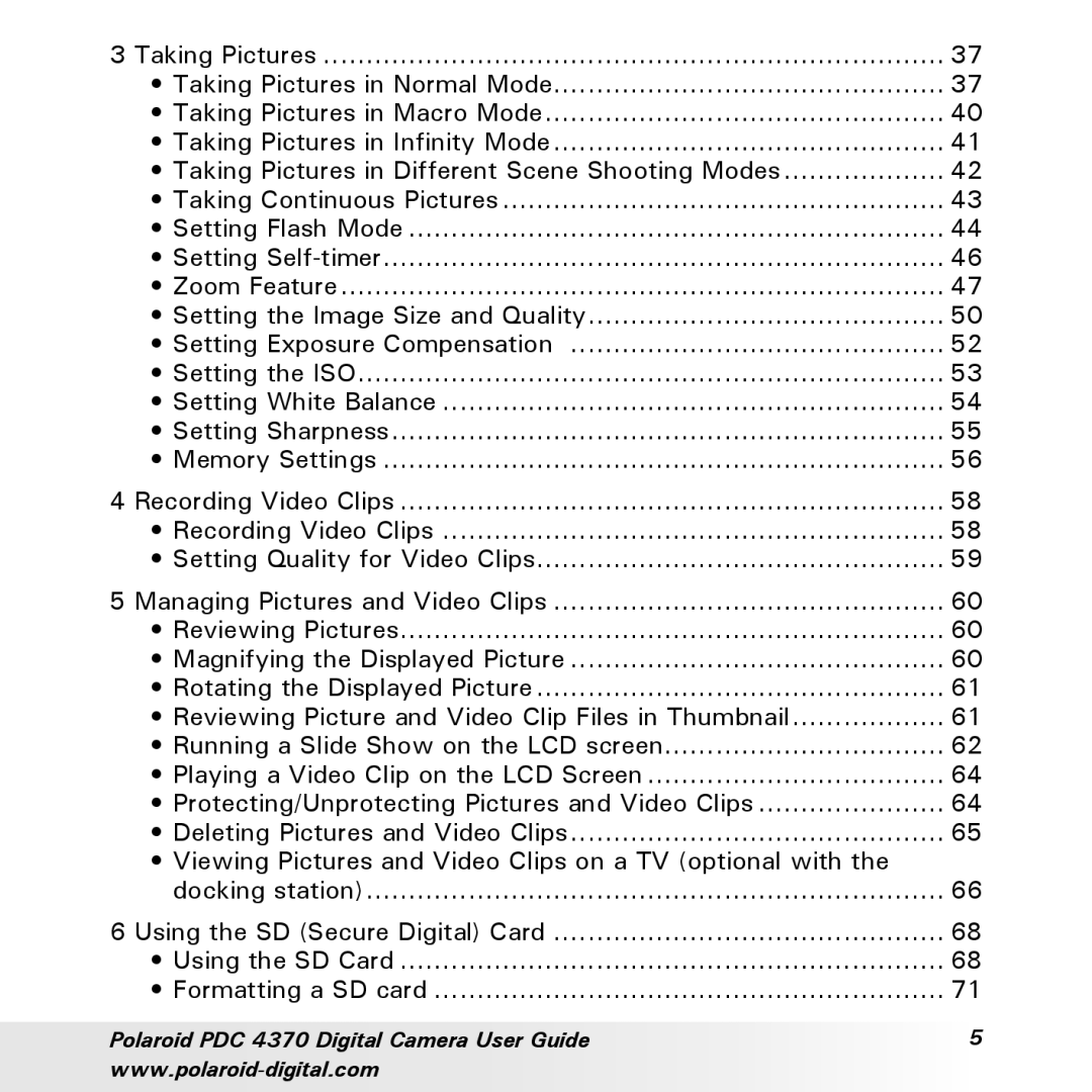 Polaroid manual Polaroid PDC 4370 Digital Camera User Guide 