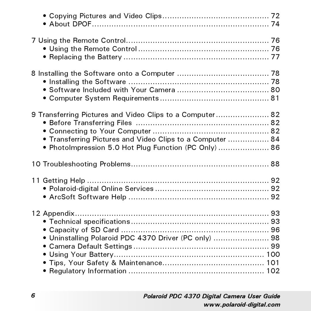 Polaroid manual Polaroid PDC 4370 Digital Camera User Guide 