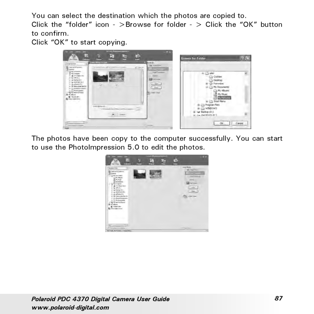 Polaroid manual Polaroid PDC 4370 Digital Camera User Guide 