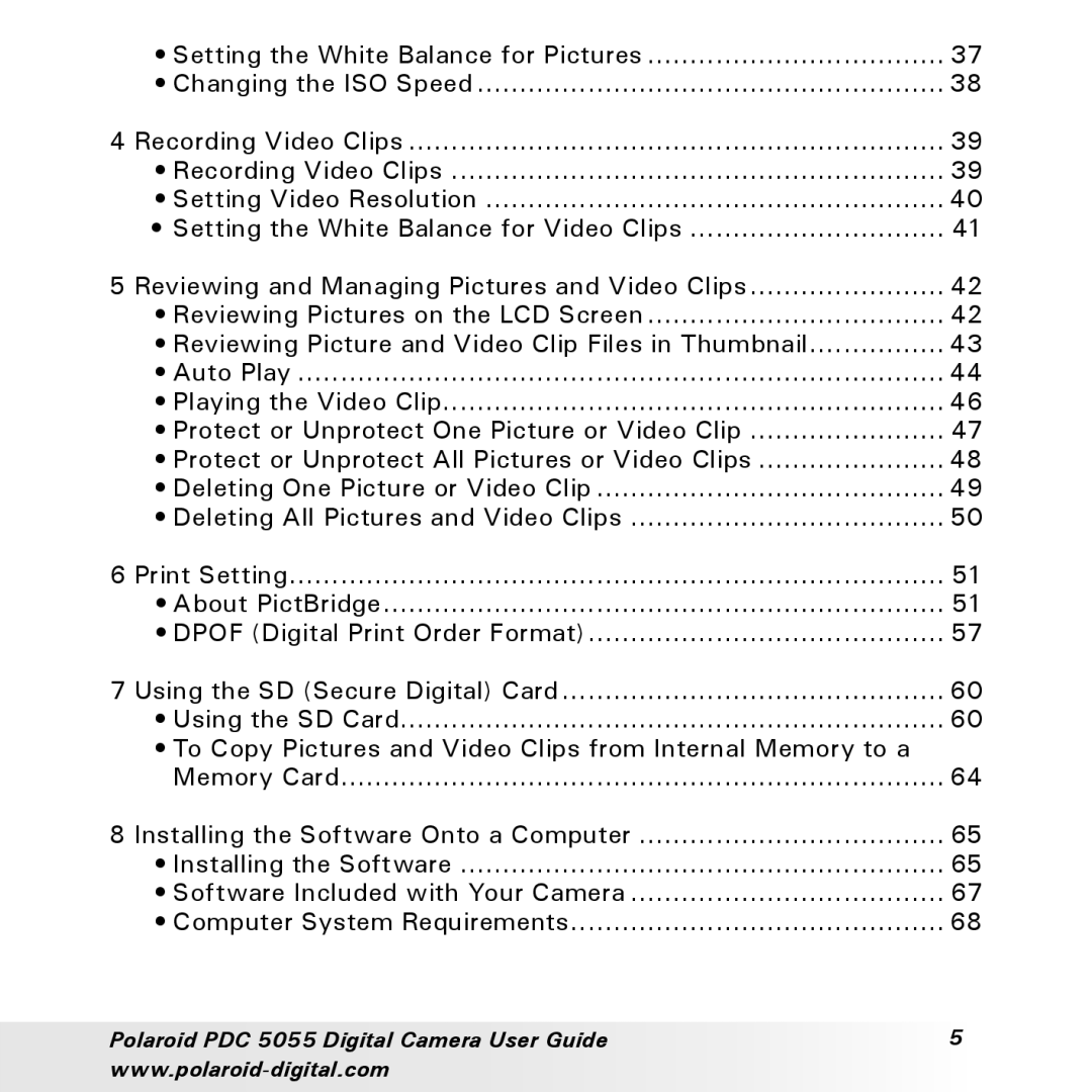 Polaroid manual Polaroid PDC 5055 Digital Camera User Guide 