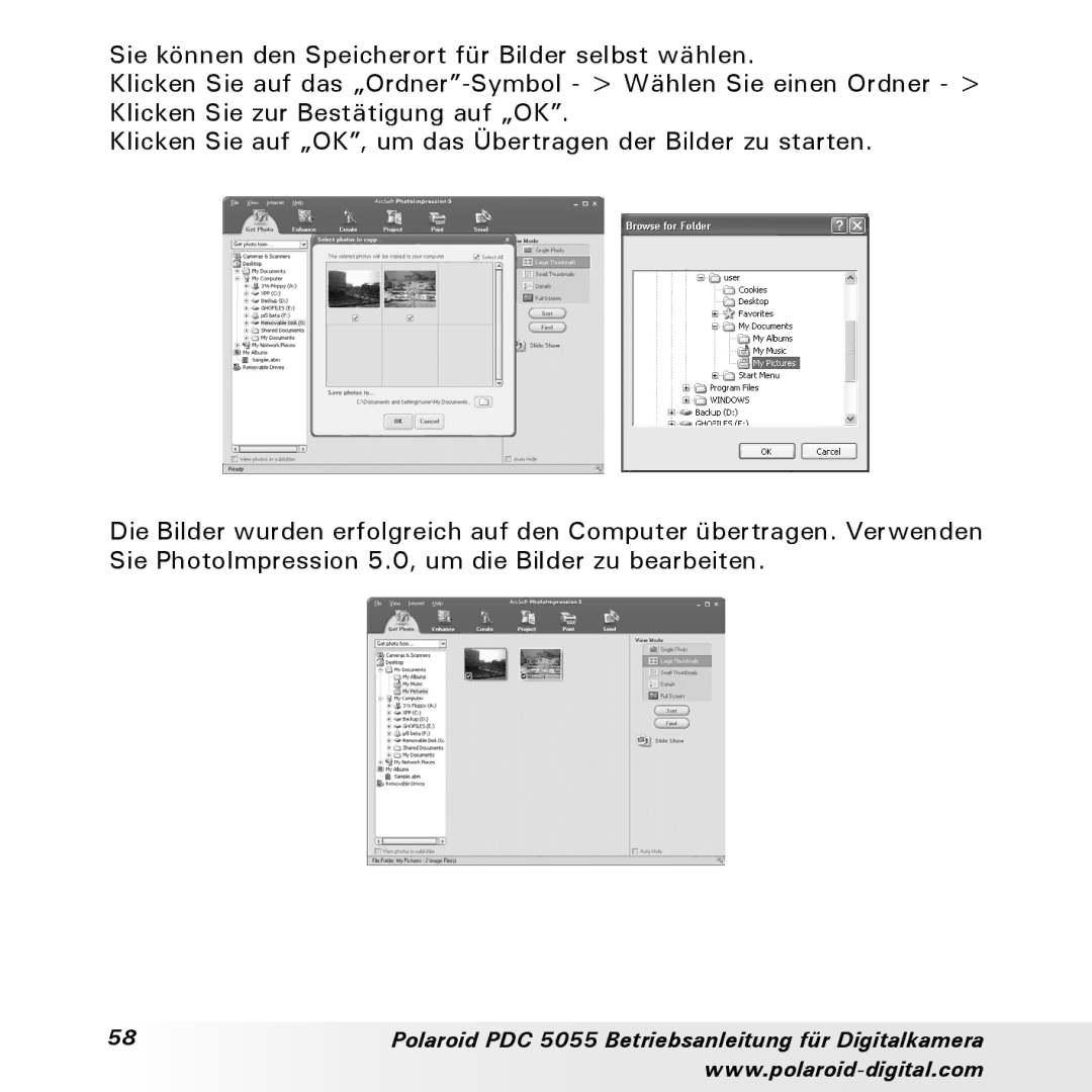 Polaroid manual Polaroid PDC 5055 Betriebsanleitung für Digitalkamera 